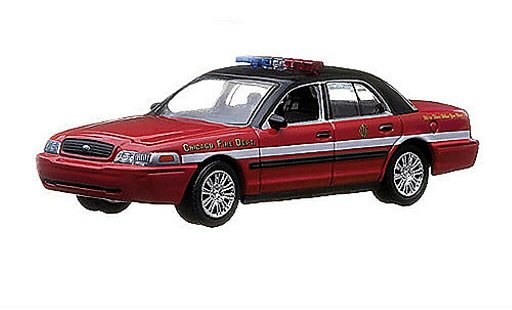 Ford Crown Victoria 1/64 Greenlight Chicago Fire Department Pompiers (USA) miniature