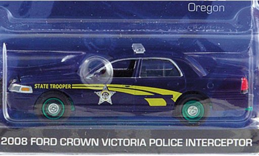 Ford Crown Police Interceptor 1/64 Greenlight Victoria Oregon Highway Patrol Special Version 2008 miniature