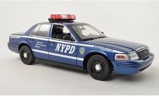 Ford Crown Police Interceptor 1/18 Greenlight Victoria NYPD Auxiliary (USA) 2001 miniature