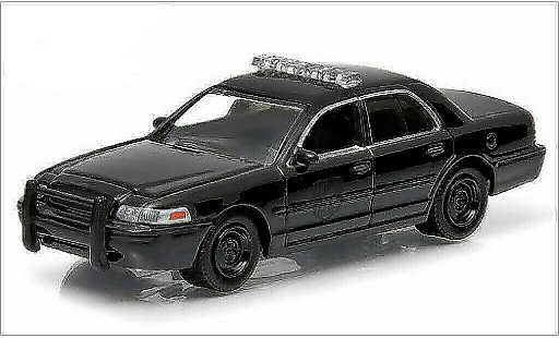 Ford Crown Police Interceptor 1/64 Greenlight Victoria noire 2008 miniature