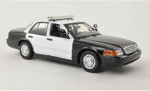 Ford Crown Police Interceptor 1/18 Motormax Victoria blanche/noire (USA) miniature