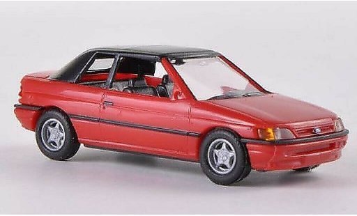 Ford Escort Berline 1/87 Busch Cabrio ferm&Atilde;&copy; rouge 1991 miniature