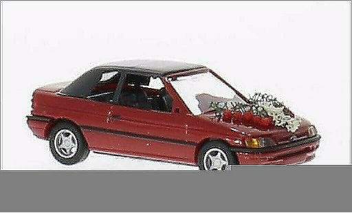 Ford Escort MK1 1/87 Busch Cabriolet metallise rouge miniature