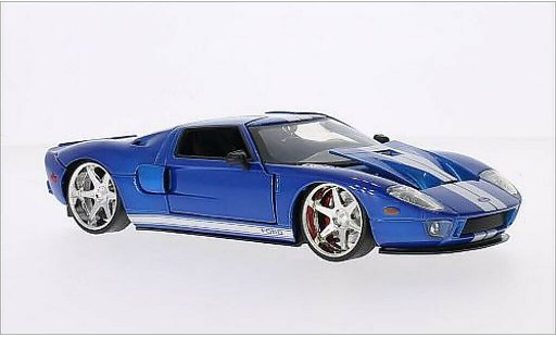 Ford GT Berlinetta 1/24 Jada Toys metallise bleu/blanche Furious 7 2005 miniature