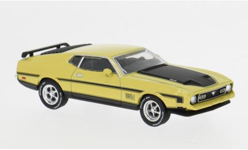 Ford Mustang 1/64 Mini GT Mach 1 jaune/noire 1971 1:64 miniature