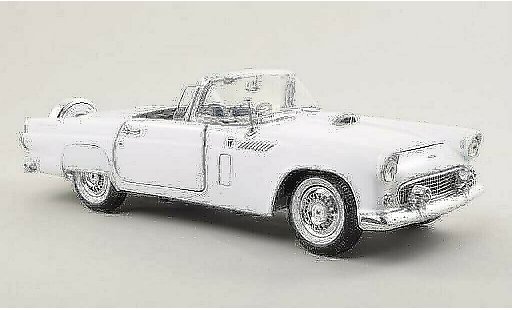 Ford Thunderbird Two-Seater 1/18 Motormax Cabriolet blanche 1956 miniature