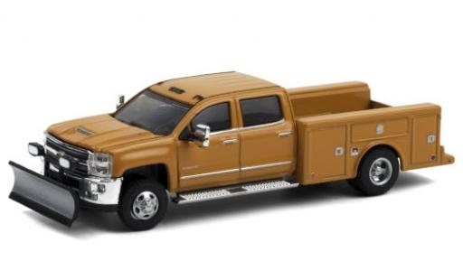 Miniature Chevrolet Silverado 1/64 Greenlight 3500 HD Service Bed orange 2018 avec Chasse-neige Chevrolet Silverado 1/64 Greenlight 3500 HD Service Bed orange 2018 avec Chasse-neige miniature