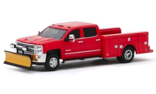 Miniature Chevrolet Silverado 1/64 Greenlight 3500HD rouge 2018 avec Chasse-neige Chevrolet Silverado 1/64 Greenlight 3500HD rouge 2018 avec Chasse-neige miniature