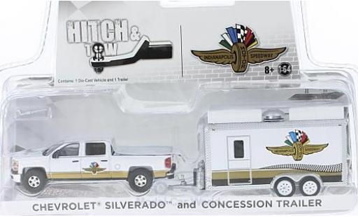 Miniature Chevrolet Silverado 1/64 Greenlight Indianapolis Motor Speedway mit Verkaufsanhänger Chevrolet Silverado 1/64 Greenlight Indianapolis Motor Speedway mit Verkaufsanhänger miniature