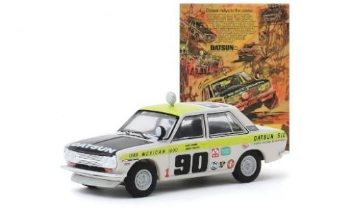Datsun 510 1/64 Greenlight 4-Door Sedan No.90 Brock Racing Enterprises Mexican 1000 1969 G.Follett/M.McBee miniature