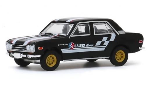 Datsun 510 1/64 Greenlight 4-Door Sedan noire/Dekor Caltex 1971 miniature
