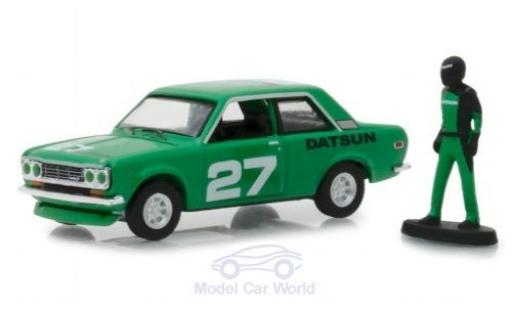 Miniature Datsun 510 1/64 Greenlight verte 1970 mit Rennfahrer Figur Datsun 510 1/64 Greenlight verte 1970 mit Rennfahrer Figur miniature