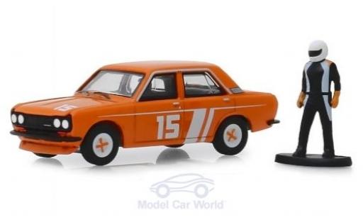 Datsun 510 1/64 Greenlight No.15 1970 mit Rennfahrerfigur miniature