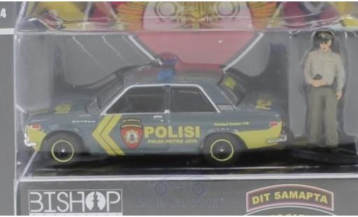 Datsun 510 1/64 Greenlight Polisi - Dit Samapta - Korps Sabhara mit Figur Polizei Indonesien miniature