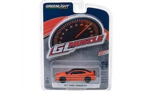 Miniature Dodge Charger 1/64 Greenlight R/T orange/noire 2017 Dodge Charger 1/64 Greenlight R/T orange/noire 2017 miniature
