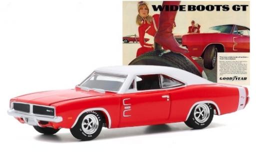 Miniature Dodge Charger 1/64 Greenlight R/T rouge/matt-blanche 1969 Goodyear Wide Boots GT Dodge Charger 1/64 Greenlight R/T rouge/matt-blanche 1969 Goodyear Wide Boots GT miniature