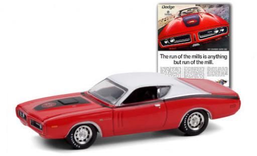 Miniature Dodge Charger 1/64 Greenlight Super Bee rouge/blanche 1971 Dodge Charger 1/64 Greenlight Super Bee rouge/blanche 1971 miniature