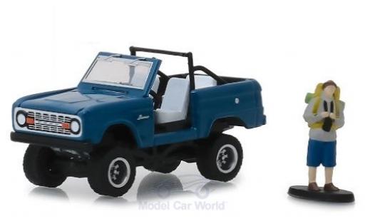 Miniature Ford Bronco 1/64 Greenlight bleue 1967 mit Figur Ford Bronco 1/64 Greenlight bleue 1967 mit Figur miniature