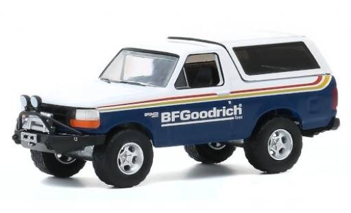 Miniature Ford Bronco 1/64 Greenlight bleue/blanche BF Goodrich 1992 Ford Bronco 1/64 Greenlight bleue/blanche BF Goodrich 1992 miniature