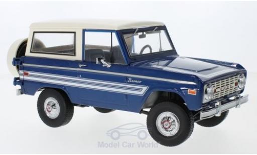 Miniature Ford Bronco 1/18 Greenlight Explorer metallise bleue/blanche 1976 Ford Bronco 1/18 Greenlight Explorer metallise bleue/blanche 1976 miniature