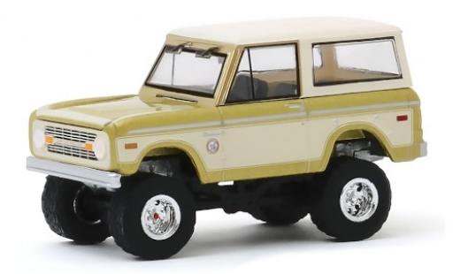 Miniature Ford Bronco 1/64 Greenlight gold/blanche Colorado Gold Rush 76 1976 Ford Bronco 1/64 Greenlight gold/blanche Colorado Gold Rush 76 1976 miniature
