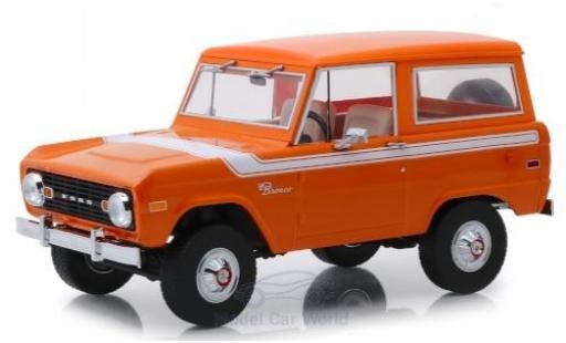 Miniature Ford Bronco 1/18 Greenlight Special Decor orange/blanche 1977 Ford Bronco 1/18 Greenlight Special Decor orange/blanche 1977 miniature