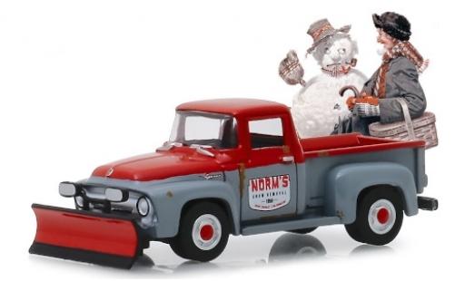 Miniature Ford F-1 1/64 Greenlight 00 grise/rouge Norms Snow Removal 1956 mit Schneepflug und Gebrauchsspuren Ford F-1 1/64 Greenlight 00 grise/rouge Norms Snow Removal 1956 mit Schneepflug und Gebrauchsspuren miniature