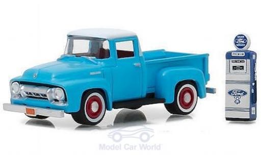 Miniature Ford F-1 1/64 Greenlight 00 bleue/blanche 1954 mit Zapfsäule Ford F-1 1/64 Greenlight 00 bleue/blanche 1954 mit Zapfsäule miniature