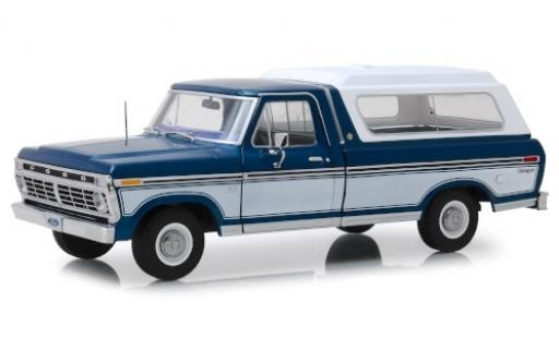 Miniature Ford F-1 1/18 Greenlight 00 metallise bleue/blanche 1975 avec détachable Ladeabdeckung Ford F-1 1/18 Greenlight 00 metallise bleue/blanche 1975 avec détachable Ladeabdeckung miniature