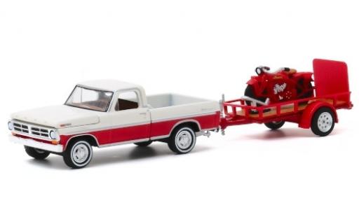Miniature Ford F-1 1/64 Greenlight 00 blanche/rouge 1972 mit Einachsanhänger und 1920 Indian Scout Ford F-1 1/64 Greenlight 00 blanche/rouge 1972 mit Einachsanhänger und 1920 Indian Scout miniature