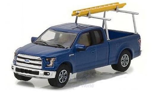 Miniature Ford F-1 1/64 Greenlight 50 metallise bleue 2015 with Ladder Rack Ford F-1 1/64 Greenlight 50 metallise bleue 2015 with Ladder Rack miniature