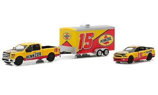 Miniature Ford F-1 1/64 Greenlight 50 Pennzoil 2015 with 2012 Shelby GT500 and Enclosed Car Hauler Ford F-1 1/64 Greenlight 50 Pennzoil 2015 with 2012 Shelby GT500 and Enclosed Car Hauler miniature