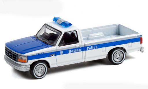 Miniature Ford F-250 1/64 Greenlight blanche/bleue Boston Police 1995 Ford F-250 1/64 Greenlight blanche/bleue Boston Police 1995 miniature