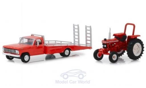 Miniature Ford F-350 1/64 Greenlight F 350 rouge 1969 Ramp Truc + 5610 Tractor Ford F-350 1/64 Greenlight F 350 rouge 1969 Ramp Truc + 5610 Tractor miniature