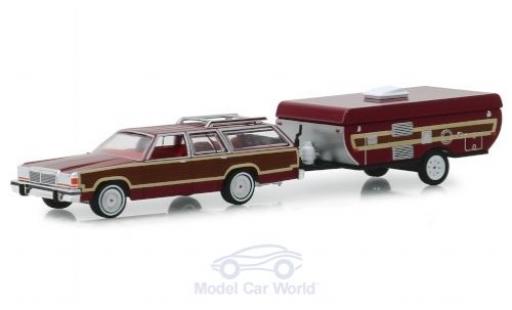 Miniature Ford LTD 1/64 Greenlight Country Squire rouge/Holzoptik 1981 mit Pop-Up Camper Trailer Ford LTD 1/64 Greenlight Country Squire rouge/Holzoptik 1981 mit Pop-Up Camper Trailer miniature