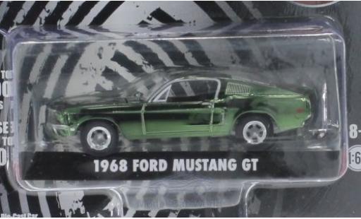 Miniature Ford Mustang GT 1/64 Greenlight GT chrom/verte Bullitt 1968 Ford Mustang GT 1/64 Greenlight GT chrom/verte Bullitt 1968 miniature