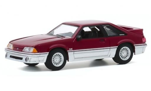Miniature Ford Mustang 1/64 Greenlight GT rouge/grise 1988 Ford Mustang 1/64 Greenlight GT rouge/grise 1988 miniature