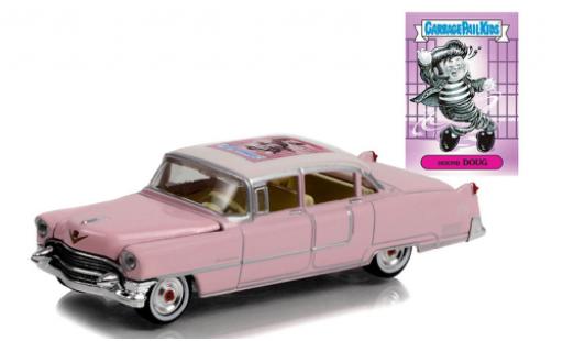Miniature Cadillac Fleetwood 1/64 Greenlight 60 Special rose/blanche Garbage Pail Kids - Hound Dog 1955 Cadillac Fleetwood 1/64 Greenlight 60 Special rose/blanche Garbage Pail Kids - Hound Dog 1955 miniature