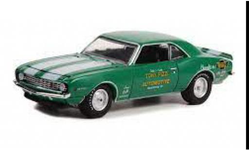 Miniature Chevrolet Camaro 1/64 Greenlight Z28 metallise verte/blanche 1969 Chevrolet Camaro 1/64 Greenlight Z28 metallise verte/blanche 1969 miniature