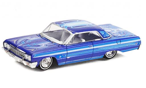 Miniature Chevrolet Impala 1/64 Greenlight Lowrider bleue 1964 Chevrolet Impala 1/64 Greenlight Lowrider bleue 1964 miniature