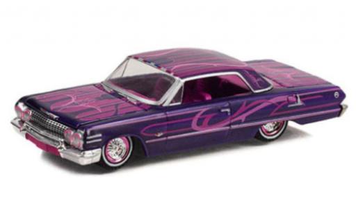 Miniature Chevrolet Impala 1/64 Greenlight Lowrider violetteee 1963 Chevrolet Impala 1/64 Greenlight Lowrider violetteee 1963 miniature