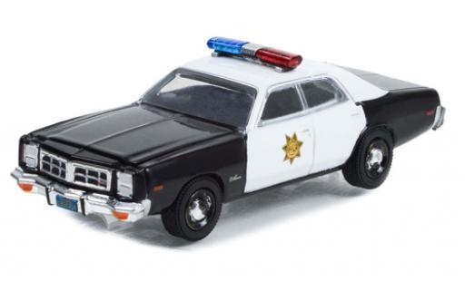 Dodge Monaco 1/64 Greenlight noire/blanche Fall Guy Stuntman Association 1977 miniature