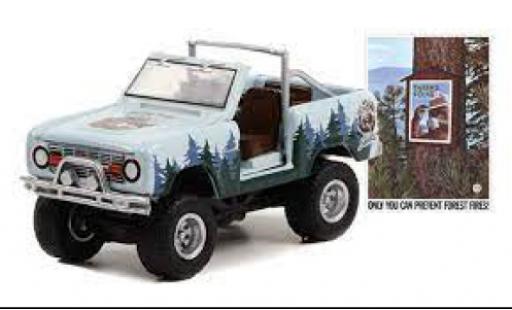 Miniature Ford Bronco 1/64 Greenlight bleu clair/Décorer Smokey Bear 1967 Ford Bronco 1/64 Greenlight bleu clair/Décorer Smokey Bear 1967 miniature