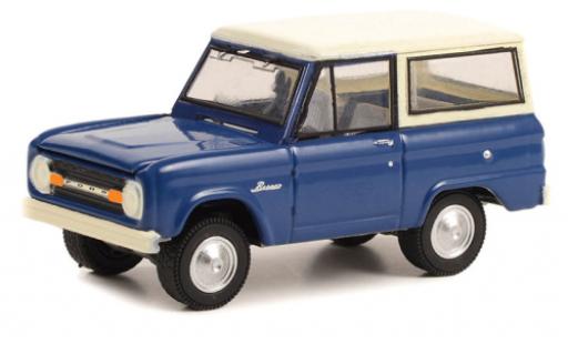 Miniature Ford Bronco 1/64 Greenlight bleue/beige 1966 Ford Bronco 1/64 Greenlight bleue/beige 1966 miniature