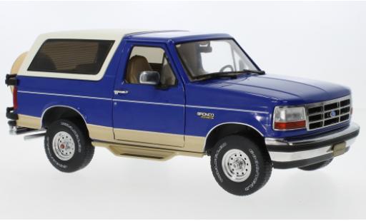 Miniature Ford Bronco 1/18 Greenlight Eddie fermier Edition bleu/beige 1996 Ford Bronco 1/18 Greenlight Eddie fermier Edition bleu/beige 1996 miniature