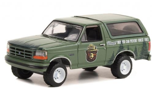 Miniature Ford Bronco 1/64 Greenlight verte Smokey Bear 1996 Ford Bronco 1/64 Greenlight verte Smokey Bear 1996 miniature
