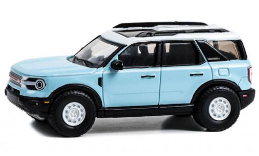 Miniature Ford Bronco 1/64 Greenlight Sport Heritage limited Edition bleu clair/blanche 2023 Ford Bronco 1/64 Greenlight Sport Heritage limited Edition bleu clair/blanche 2023 miniature