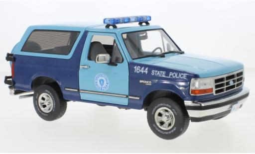 Miniature Ford Bronco 1/18 Greenlight XLT Massachusetts State Police 1996 Ford Bronco 1/18 Greenlight XLT Massachusetts State Police 1996 miniature