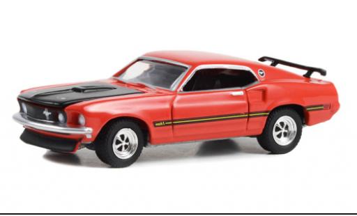 Miniature Ford Mustang 1/64 Greenlight Custom Fastback rouge/noire 1969 Ford Mustang 1/64 Greenlight Custom Fastback rouge/noire 1969 miniature