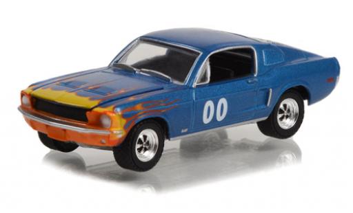 Miniature Ford Mustang 1/64 Greenlight GT metallise bleue/Dekor 1968 Ford Mustang 1/64 Greenlight GT metallise bleue/Dekor 1968 miniature
